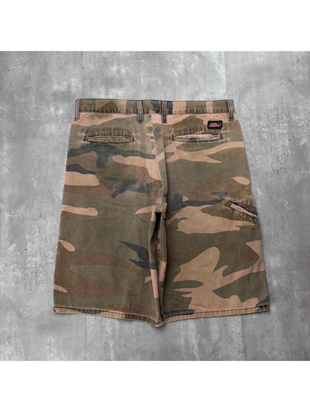 Y2K Camo Dickies Grunge Faded Skater Baggy Shorts